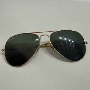 Ray-Ban Aviator Sunglasses - Gold Frame with Green Lenses